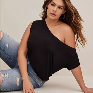 Torrid Black Asymmetrical Relaxed Blouse
